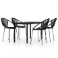 vidaXL Juego de comedor para jardín 5 piezas negro vidaXL Juego de comedor para jardín 5 piezas negro