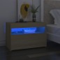 vidaXL Mesita de noche con luces LED contrachapada Sonoma 60x35x40 cm vidaXL Mesita de noche con luces LED contrachapada Sonoma 60x35x40 cm