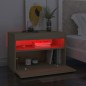 vidaXL Mesita de noche con luces LED contrachapada Sonoma 60x35x40 cm vidaXL Mesita de noche con luces LED contrachapada Sonoma 60x35x40 cm