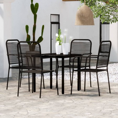 vidaXL Juego de comedor de jardín 5 piezas negro