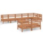 vidaXL Juego muebles de jardín 9 pzas madera maciza pino marrón miel vidaXL Juego muebles de jardín 9 pzas madera maciza pino marrón miel