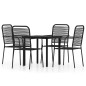 vidaXL Juego de comedor de jardín 5 piezas negro vidaXL Juego de comedor de jardín 5 piezas negro