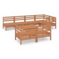 vidaXL Juego muebles de jardín 8 pzas madera maciza pino marrón miel vidaXL Juego muebles de jardín 8 pzas madera maciza pino marrón miel