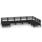 vidaXL Juego de muebles de jardín 8 pzas madera maciza de pino negro vidaXL Juego de muebles de jardín 8 pzas madera maciza de pino negro