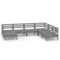 vidaXL Juego de muebles de jardín 7 piezas madera maciza de pino gris vidaXL Juego de muebles de jardín 7 piezas madera maciza de pino gris