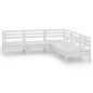 vidaXL Juego de muebles de jardín 5 piezas madera maciza pino blanco vidaXL Juego de muebles de jardín 5 piezas madera maciza pino blanco