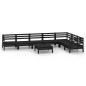 vidaXL Juego de muebles de jardín 8 pzas madera maciza de pino negro vidaXL Juego de muebles de jardín 8 pzas madera maciza de pino negro