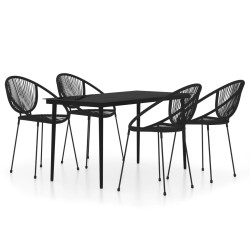 vidaXL Juego de comedor de jardín 5 piezas negro