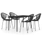 vidaXL Juego de comedor de jardín 5 piezas negro