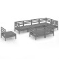 vidaXL Juego de muebles de jardín 8 piezas madera maciza de pino gris vidaXL Juego de muebles de jardín 8 piezas madera maciza de pino gris