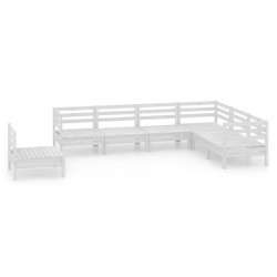 vidaXL Juego de muebles de jardín 7 piezas madera maciza pino blanco