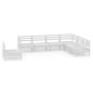 vidaXL Juego de muebles de jardín 7 piezas madera maciza pino blanco vidaXL Juego de muebles de jardín 7 piezas madera maciza pino blanco