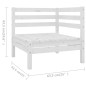 vidaXL Juego de muebles de jardín 7 piezas madera maciza pino blanco vidaXL Juego de muebles de jardín 7 piezas madera maciza pino blanco