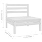 vidaXL Juego de muebles de jardín 7 piezas madera maciza pino blanco vidaXL Juego de muebles de jardín 7 piezas madera maciza pino blanco