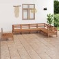 vidaXL Juego muebles de jardín 7 pzas madera maciza pino marrón miel vidaXL Juego muebles de jardín 7 pzas madera maciza pino marrón miel