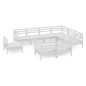 vidaXL Juego de muebles de jardín 9 piezas madera maciza pino blanco vidaXL Juego de muebles de jardín 9 piezas madera maciza pino blanco