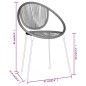 vidaXL Juego de comedor de jardín 5 piezas negro