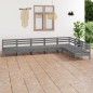 vidaXL Juego de muebles de jardín 7 piezas madera maciza de pino gris vidaXL Juego de muebles de jardín 7 piezas madera maciza de pino gris
