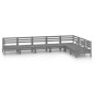 vidaXL Juego de muebles de jardín 7 piezas madera maciza de pino gris vidaXL Juego de muebles de jardín 7 piezas madera maciza de pino gris