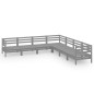 vidaXL Juego de muebles de jardín 7 piezas madera maciza de pino gris