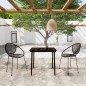 vidaXL Juego de comedor para jardín 3 piezas negro vidaXL Juego de comedor para jardín 3 piezas negro