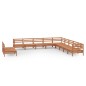 vidaXL Juego muebles de jardín 11 pzas madera maciza pino marrón miel