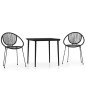 vidaXL Juego de comedor para jardín 3 piezas negro vidaXL Juego de comedor para jardín 3 piezas negro