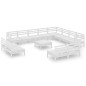 vidaXL Juego de muebles de jardín 13 piezas madera maciza pino blanco vidaXL Juego de muebles de jardín 13 piezas madera maciza pino blanco
