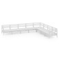 vidaXL Juego de muebles de jardín 8 piezas madera maciza pino blanco vidaXL Juego de muebles de jardín 8 piezas madera maciza pino blanco