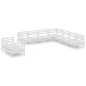 vidaXL Juego de muebles de jardín 9 piezas madera maciza pino blanco