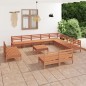 vidaXL Juego muebles de jardín 13 pzas madera maciza pino marrón miel vidaXL Juego muebles de jardín 13 pzas madera maciza pino marrón miel