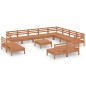 vidaXL Juego muebles de jardín 13 pzas madera maciza pino marrón miel vidaXL Juego muebles de jardín 13 pzas madera maciza pino marrón miel