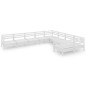 vidaXL Juego de muebles de jardín 9 piezas madera maciza pino blanco vidaXL Juego de muebles de jardín 9 piezas madera maciza pino blanco