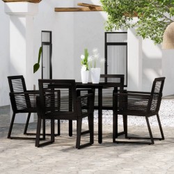 vidaXL Juego de comedor de jardín 5 piezas negro
