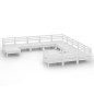 vidaXL Juego de muebles de jardín 12 piezas madera maciza pino blanco
