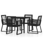 vidaXL Juego de comedor de jardín 5 piezas negro