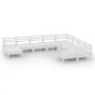 vidaXL Juego de muebles de jardín 10 piezas madera maciza pino blanco vidaXL Juego de muebles de jardín 10 piezas madera maciza pino blanco