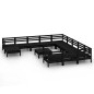 vidaXL Juego de muebles de jardín 13 pzas madera de pino maciza negro