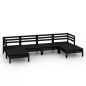vidaXL Juego de muebles de jardín 9 piezas negro madera pino maciza