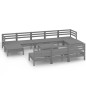 vidaXL Juego de muebles de jardín 11 piezas madera maciza de pino gris vidaXL Juego de muebles de jardín 11 piezas madera maciza de pino gris