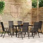 vidaXL Juego de comedor para jardín 7 piezas negro vidaXL Juego de comedor para jardín 7 piezas negro