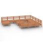 vidaXL Juego muebles de jardín 12 pzas madera maciza pino marrón miel vidaXL Juego muebles de jardín 12 pzas madera maciza pino marrón miel