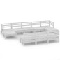 vidaXL Juego de muebles de jardín 10 piezas madera maciza pino blanco vidaXL Juego de muebles de jardín 10 piezas madera maciza pino blanco