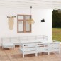 vidaXL Juego de muebles de jardín 11 pzas madera maciza de pino blanco vidaXL Juego de muebles de jardín 11 pzas madera maciza de pino blanco