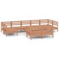 vidaXL Juego muebles de jardín 10 pzas madera maciza pino marrón miel vidaXL Juego muebles de jardín 10 pzas madera maciza pino marrón miel