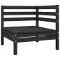 vidaXL Juego de muebles de jardín 10 pzas madera maciza de pino negro vidaXL Juego de muebles de jardín 10 pzas madera maciza de pino negro