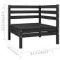 vidaXL Juego de muebles de jardín 10 pzas madera maciza de pino negro vidaXL Juego de muebles de jardín 10 pzas madera maciza de pino negro
