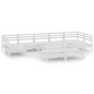 vidaXL Juego de muebles de jardín 10 piezas madera maciza pino blanco