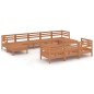 vidaXL Set de muebles de jardín 11 pzas madera maciza pino marrón miel