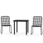 vidaXL Juego de comedor para jardín 3 piezas negro vidaXL Juego de comedor para jardín 3 piezas negro